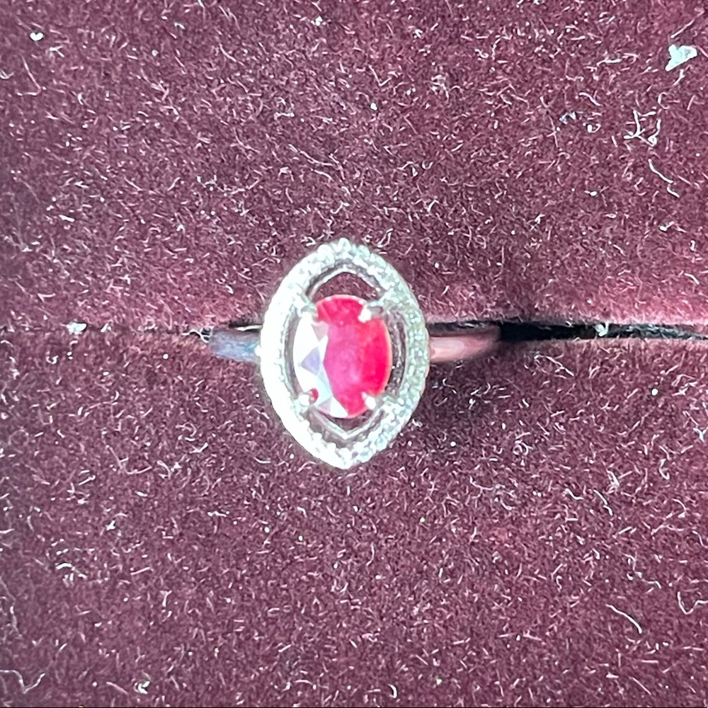 Stunning Burmese Ruby Silver Ring - image 1